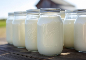 Raw A2 milk and Meadowvale farm scene