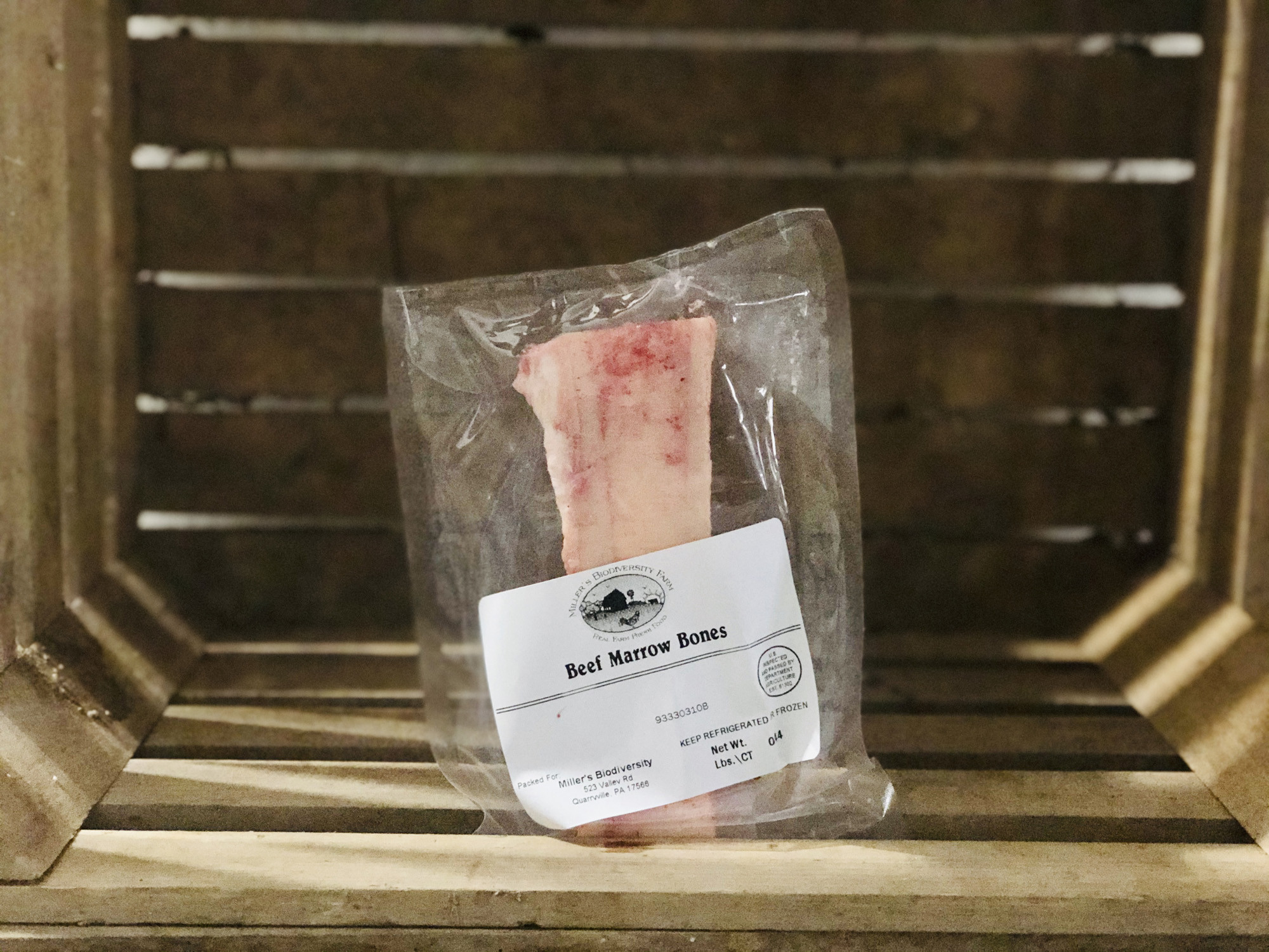 GrassFed Canoed Beef Marrow Bones Miller's Bio Farm