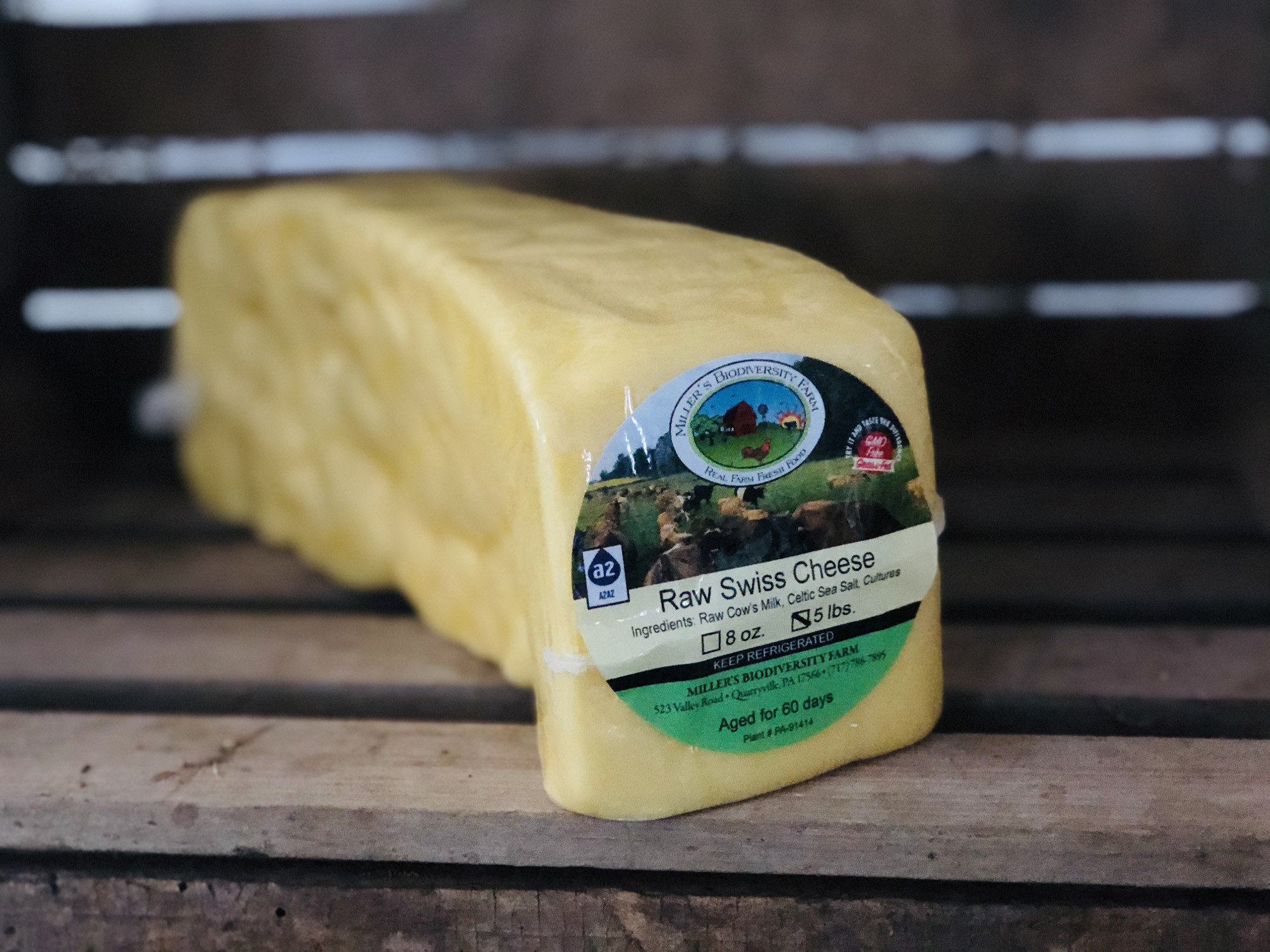 Big A2 Swiss Cheese Block Miller's Biodiversity Farm