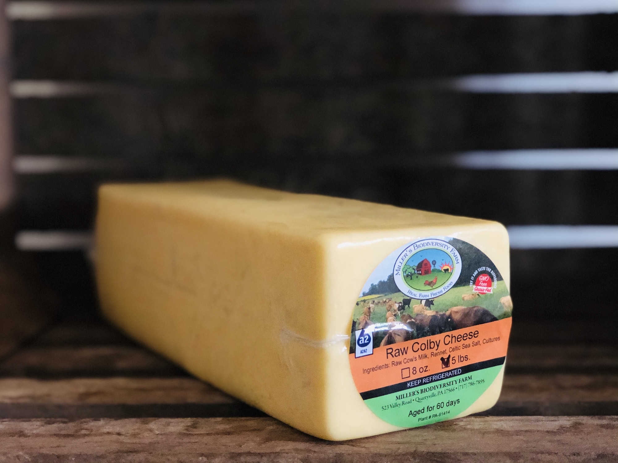 A2 Raw Colby Cheese Miller's Bio Farm