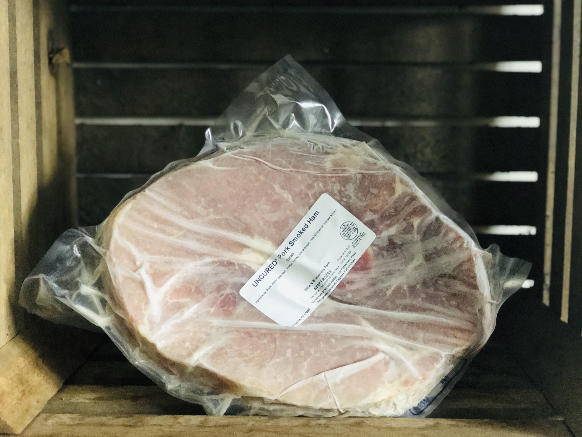 Uncured Pork Smoked Ham (Bonein) Miller's Bio Farm