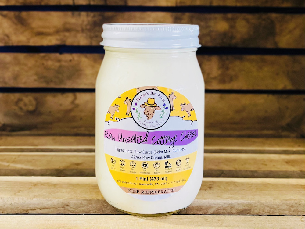 Raw Salted A2 Cottage Cheese Miller's Bio Farm