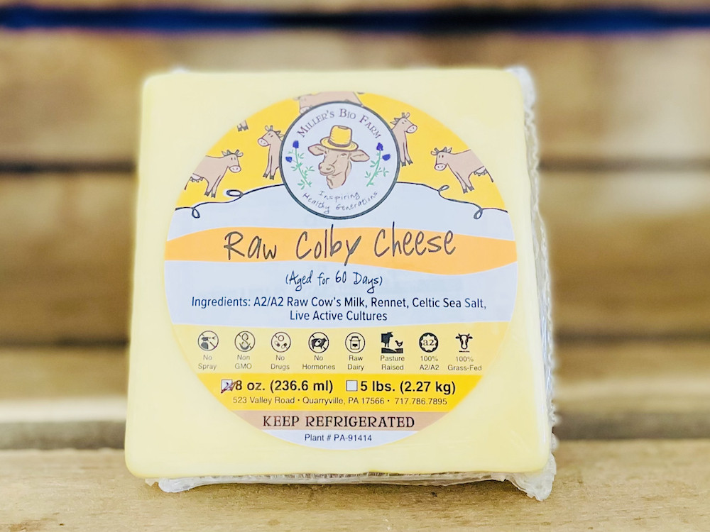 Raw A2 Colby Cheese Miller's Bio Farm