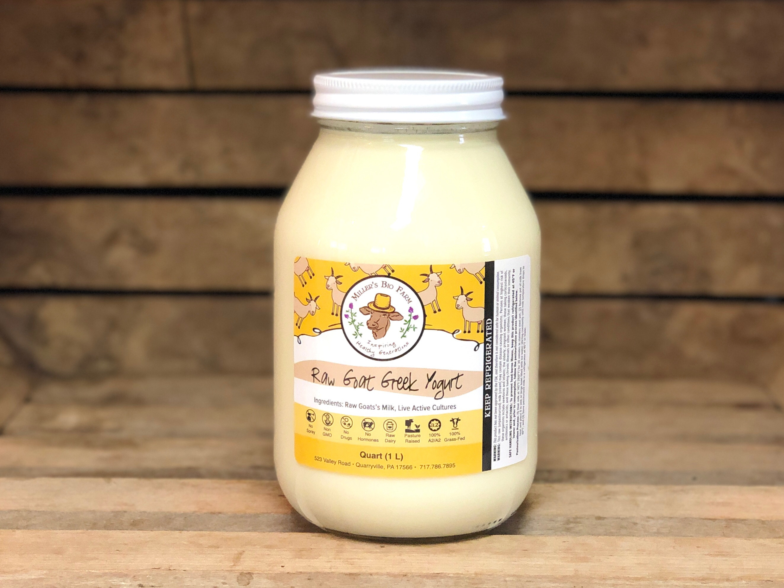 Greek Goat Yogurt in Glass Miller's Bio Farm