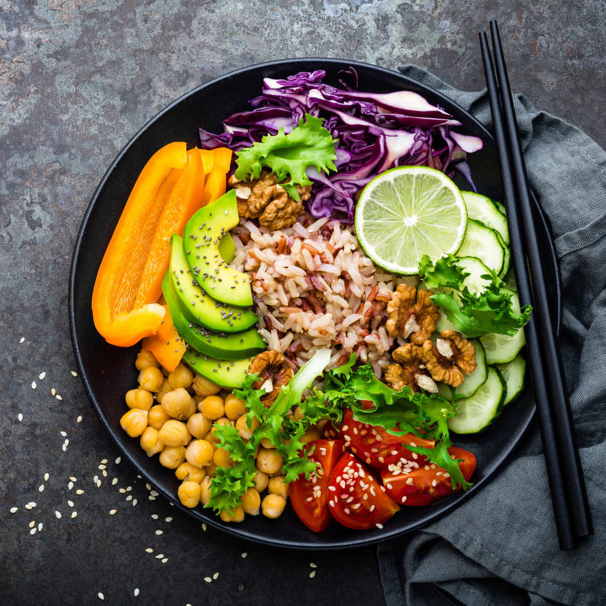 Brown Rice Bowl Kit Salmon, Soy Glaze, Brown Rice & Cucumber Salad Kit