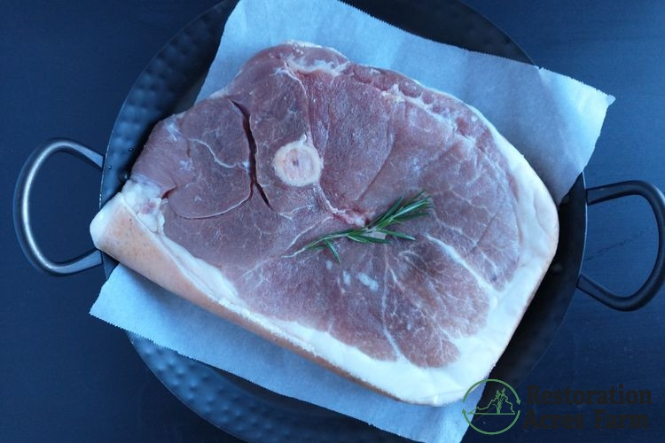 Fresh Ham Steak SkinOn Restoration Acres Farm