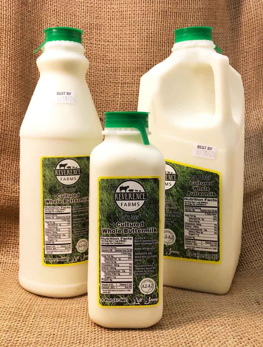 Milk Reverence Farm's Buttermilk A2A2 (quart) Reverence Farms
