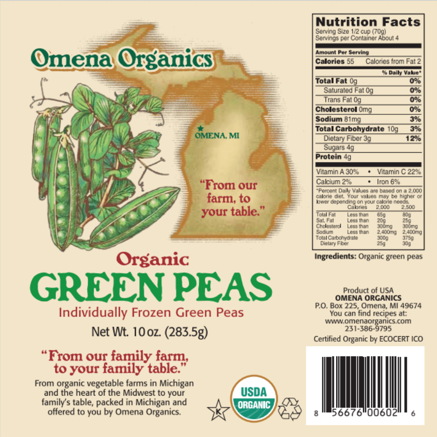 Organic Green Peas Seven Sons Farms