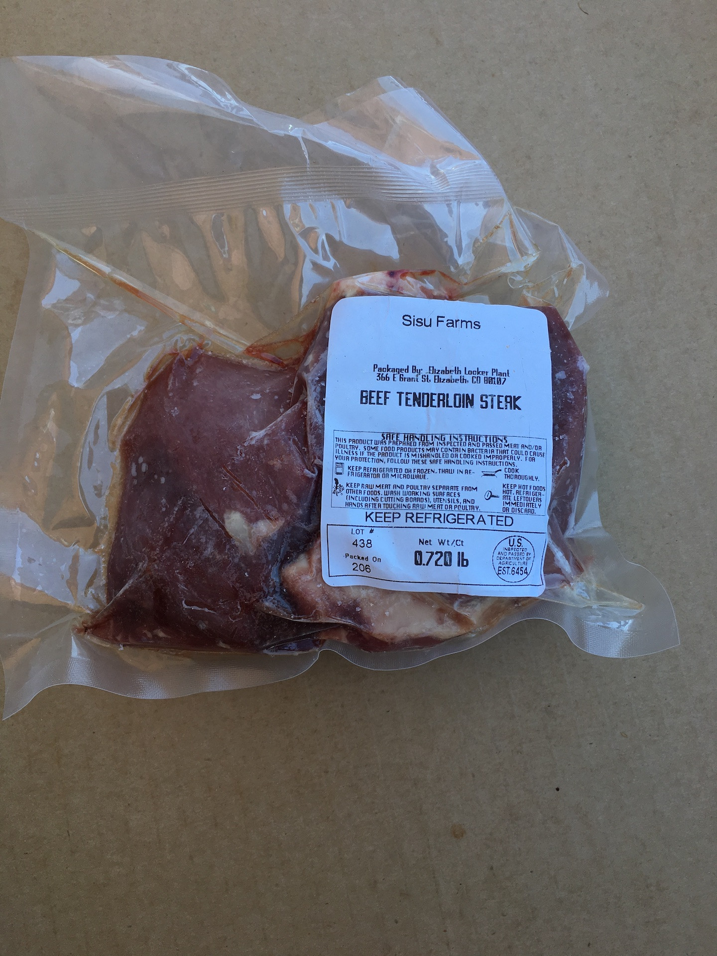 BeefTenderloin Steak Sisu Farms