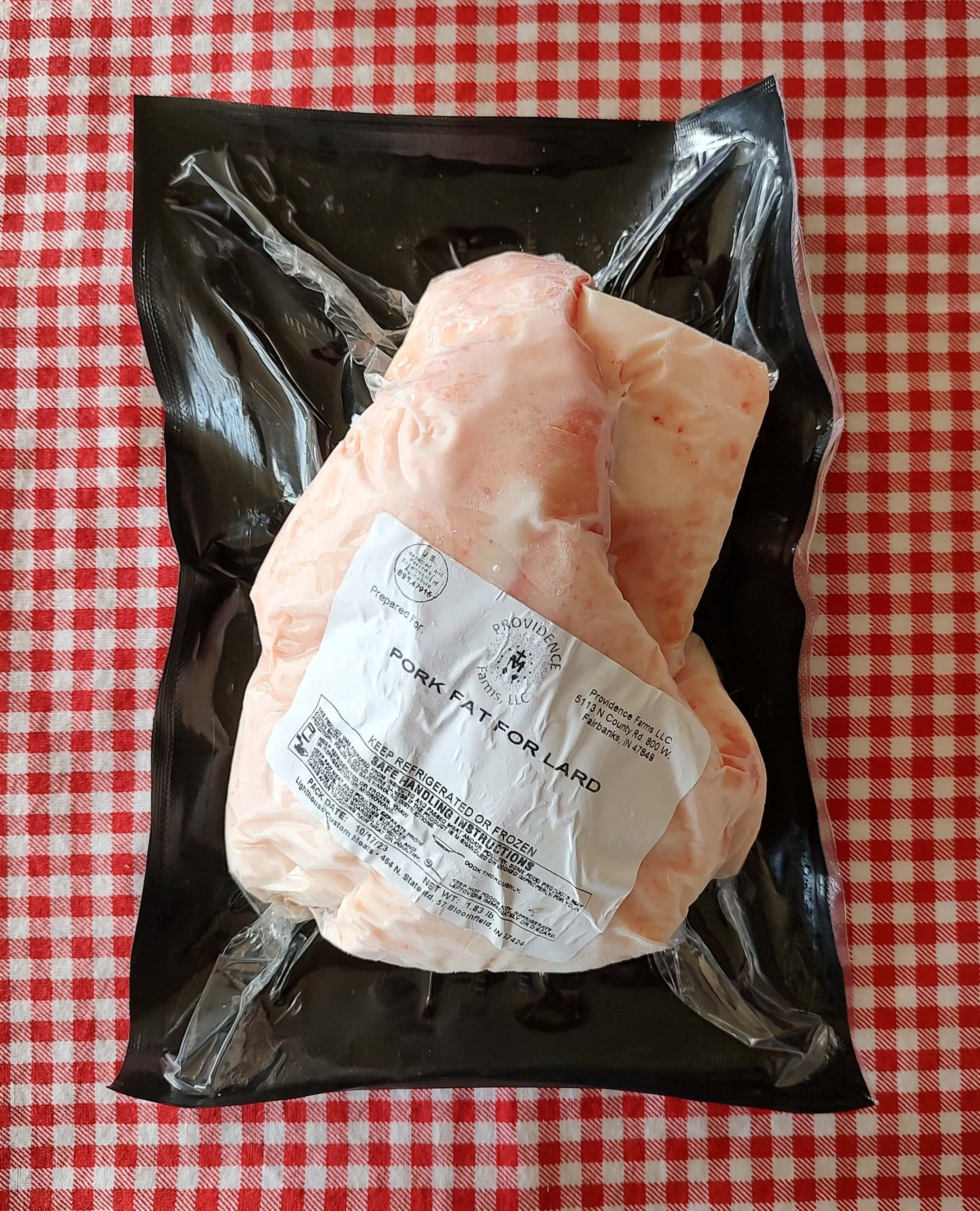 Pork Fat for Lard Farm Connection