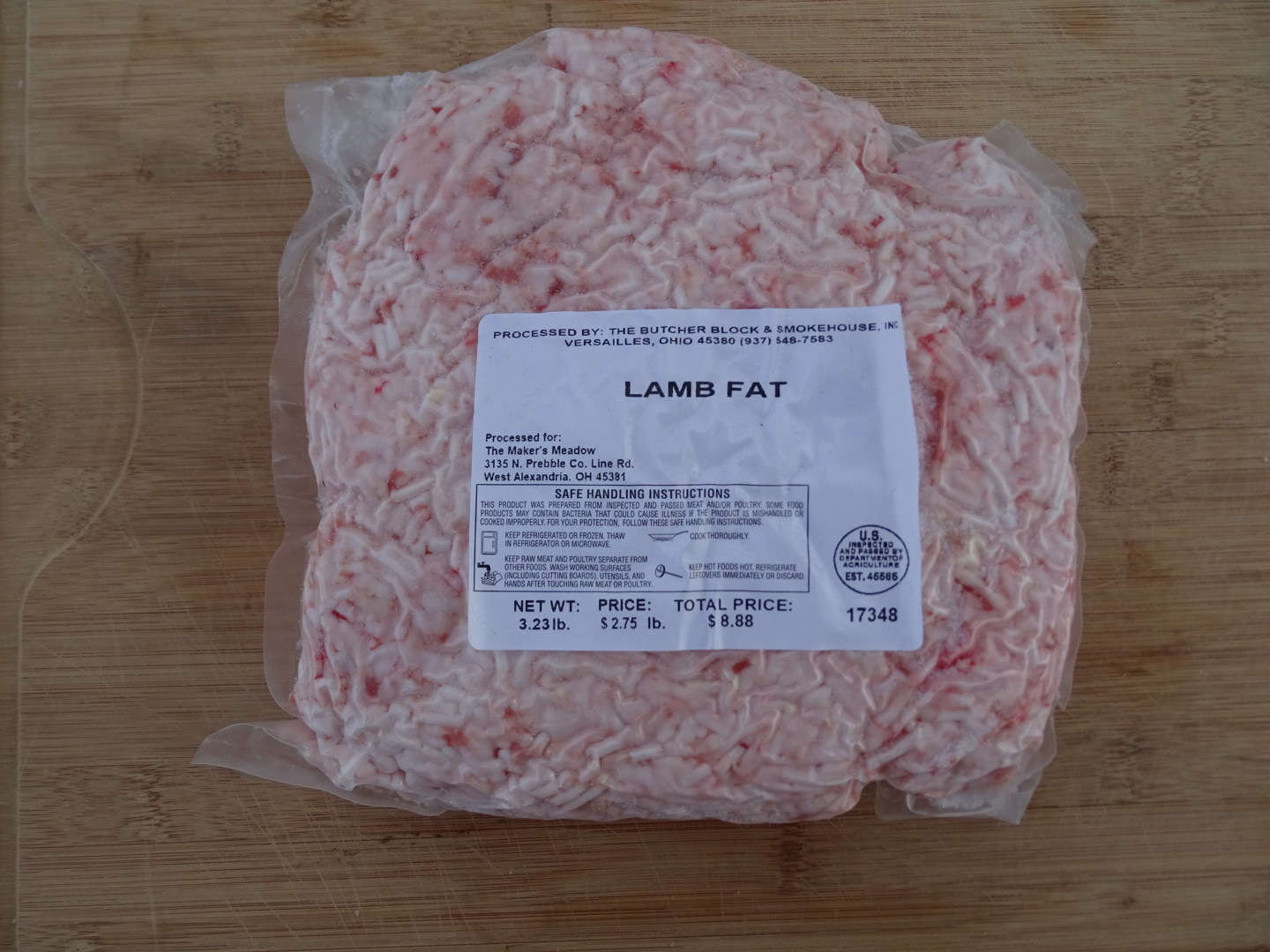 Lamb Fat The Maker's Meadow