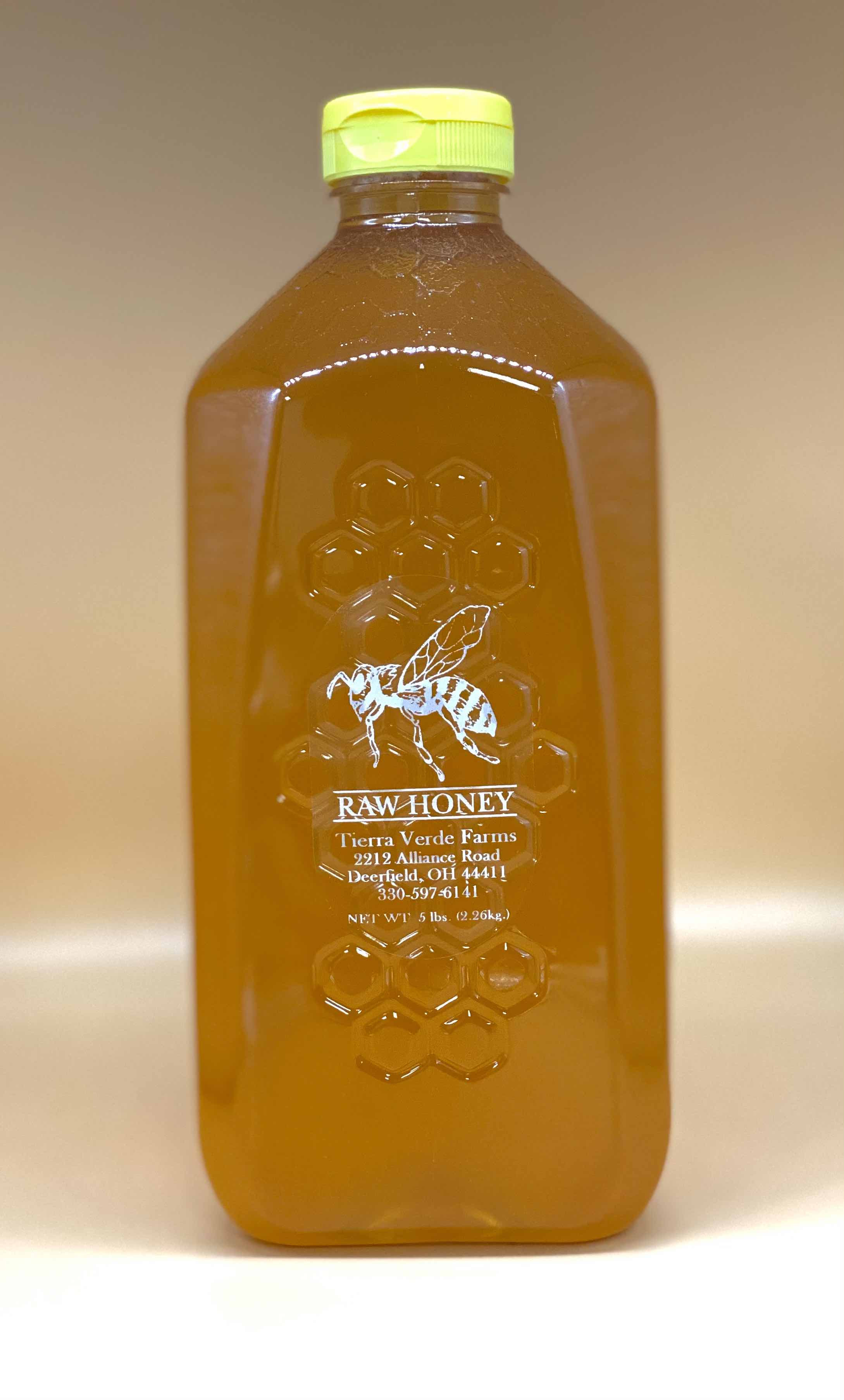 Raw Honey 5 Lb Bottle Tierra Verde Farms