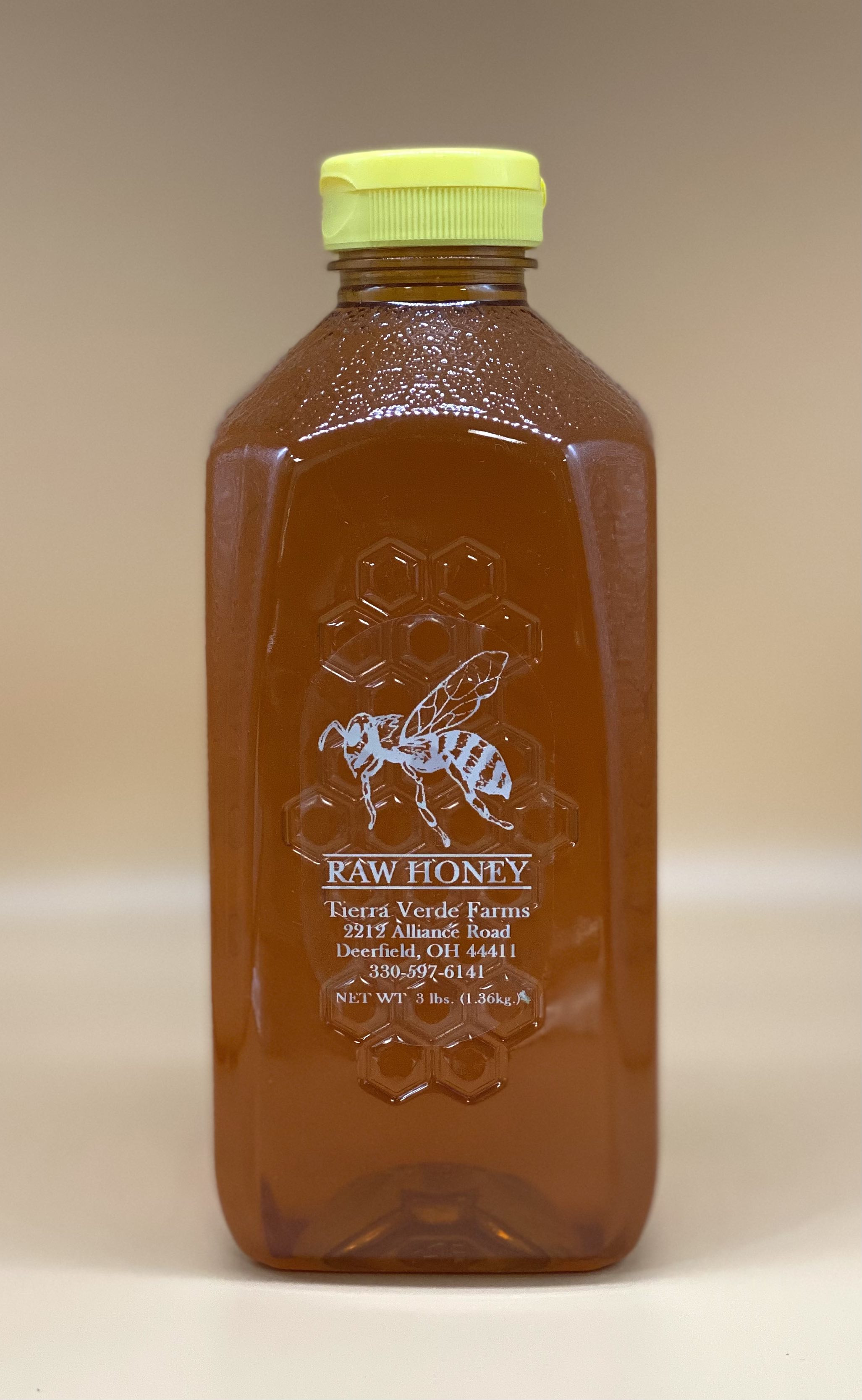 Raw Honey 3 Lb Bottle Tierra Verde Farms