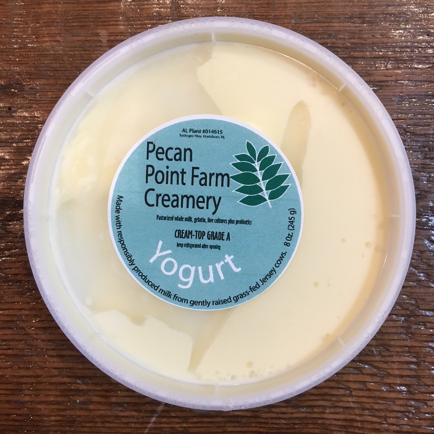 Pecan Point Unflavored Yogurt 1/2 pint Turntime Farms
