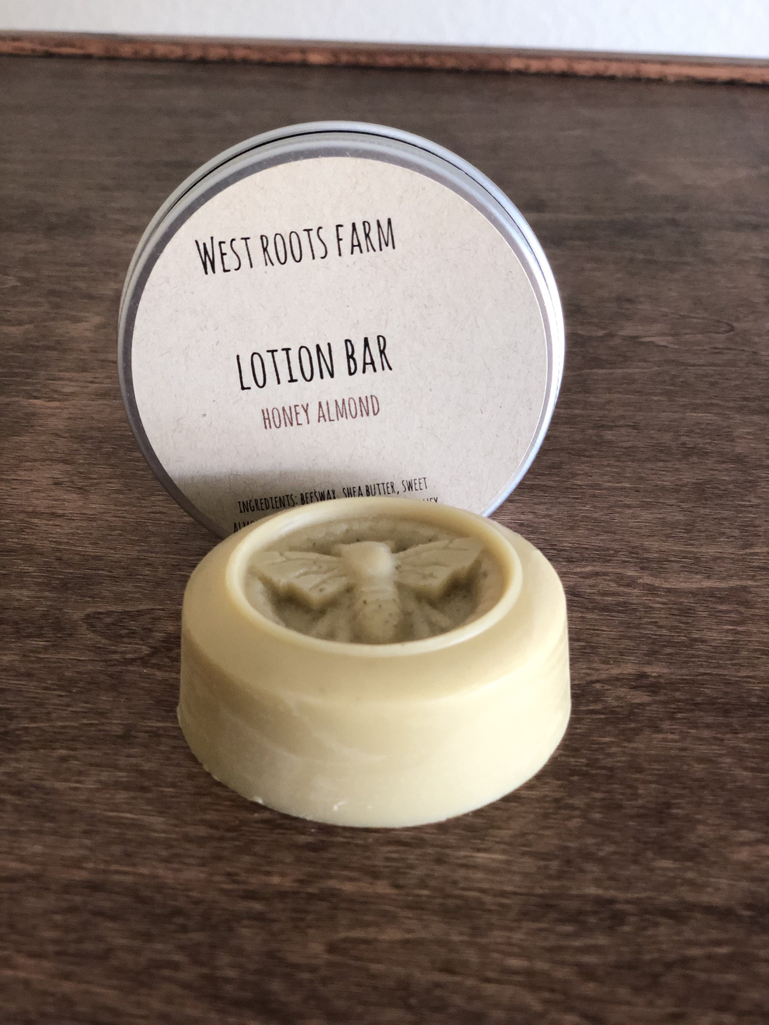 Beeswax Lotion Bar Honey Almond West Roots Farm
