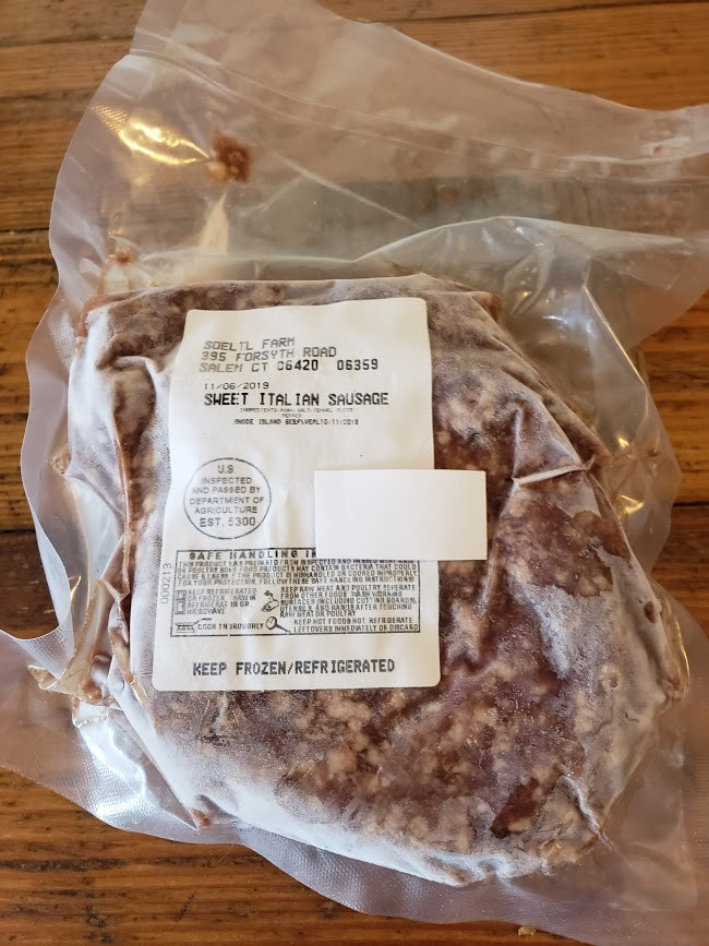 Sweet Italian Sausage (Bulk) 1.02 lb. Frozen White Gate Farm