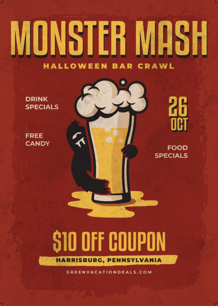 Save on Monster Mash Halloween Bar Crawl in Harrisburg Green Vacation