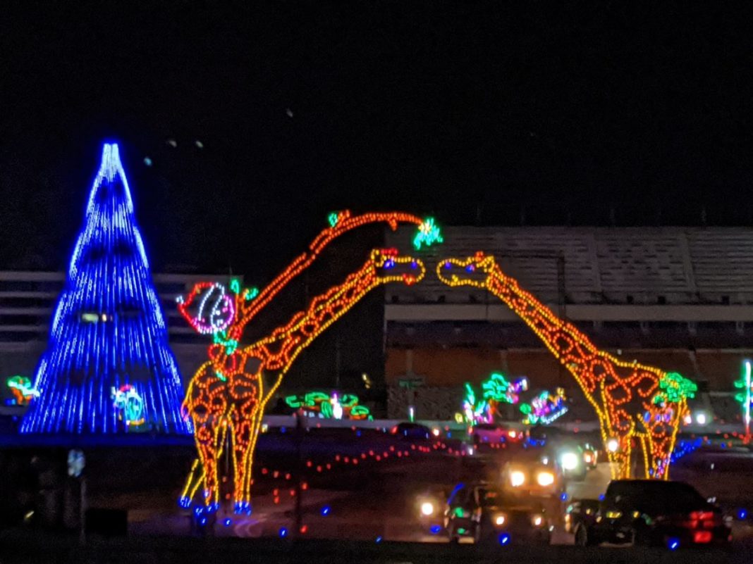 Christmas Lights at Charlotte Motor Speedway Video Tour 2019 Green