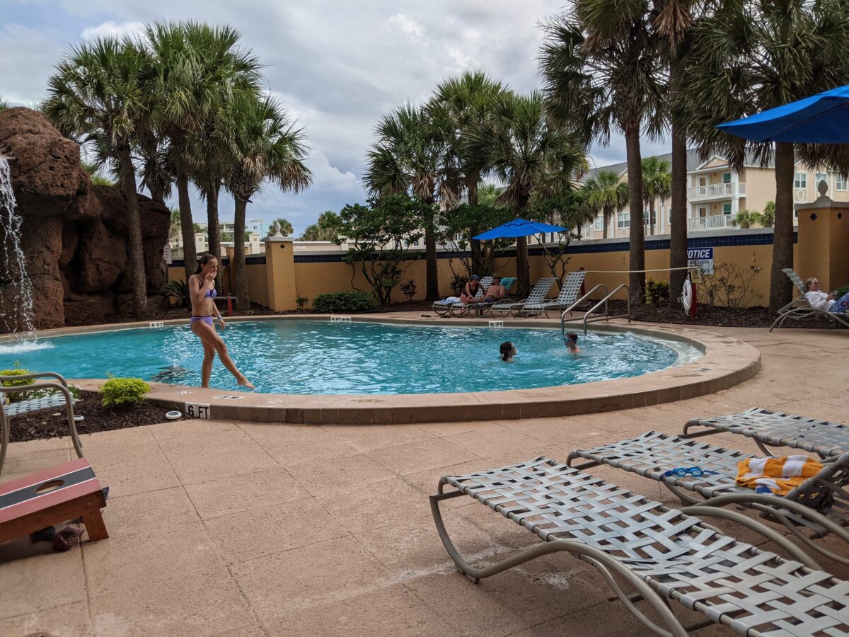 Relax at the pool when you're not in the ocean at Hampton Inn Jacksonville Beach/Oceanfront hotel