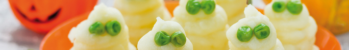Create Mashed Potato and Peas Ghosts
