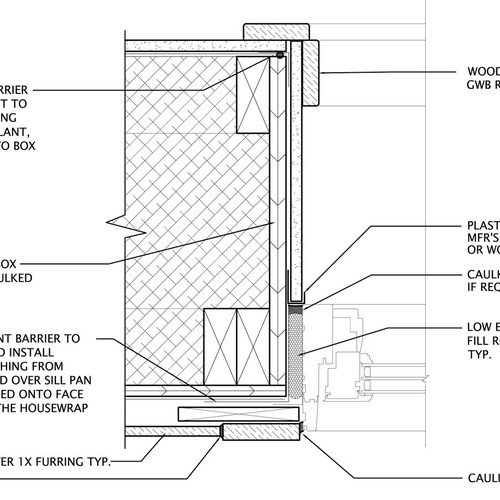 Double Stud Wall / Window Jamb with Furring GreenBuildingAdvisor