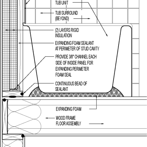 Air sealing behind tub with cavity rigid insulation GreenBuildingAdvisor