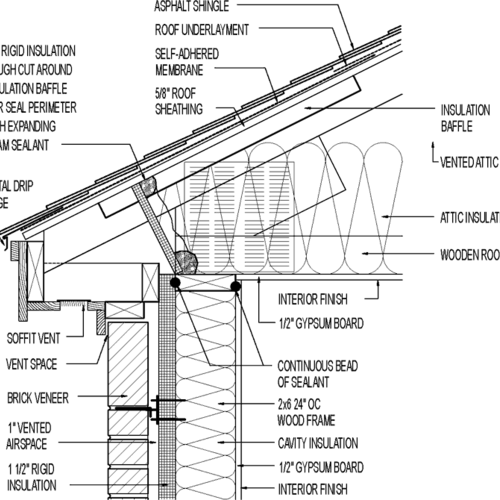 Vented Attic & Siding for Cold Climate (Raised Heel Truss). Asphalt
