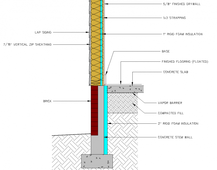Insulated Slab w/ Brick and Block Stem Wall GreenBuildingAdvisor