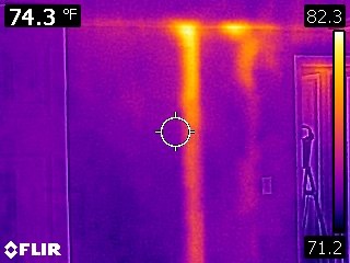 Termal image of attic leak