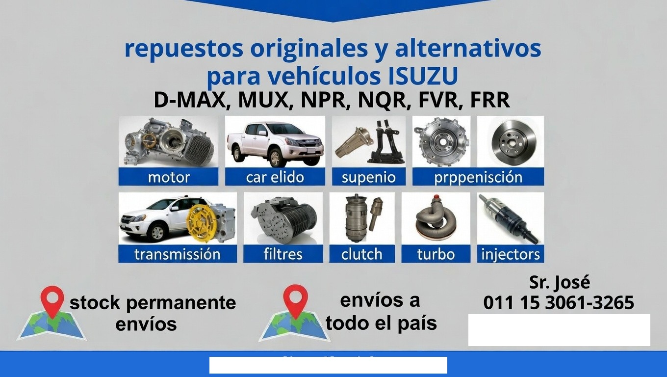 ISUZU Repuestos Originales y Alternativos – Toda la Gama – Envíos a Todo el País
