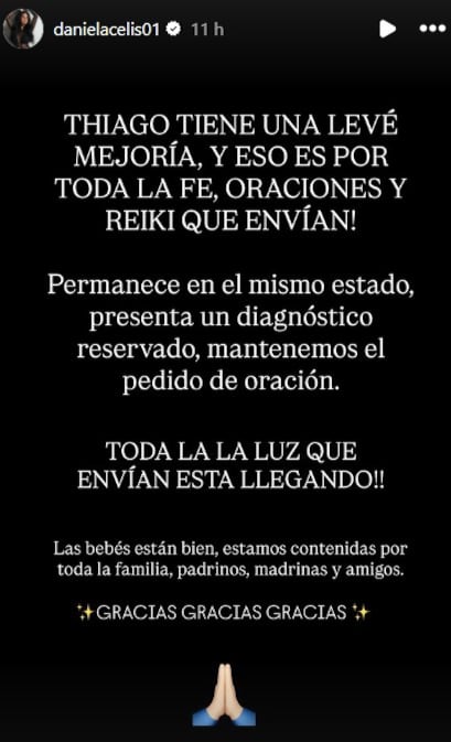 Daniela Celis actualiza sobre la salud de Thiago Medina: ¡Oremos por él!