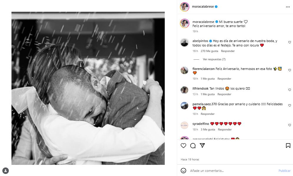 Abel Pintos y Mora Calabrese: Un aniversario lleno de amor