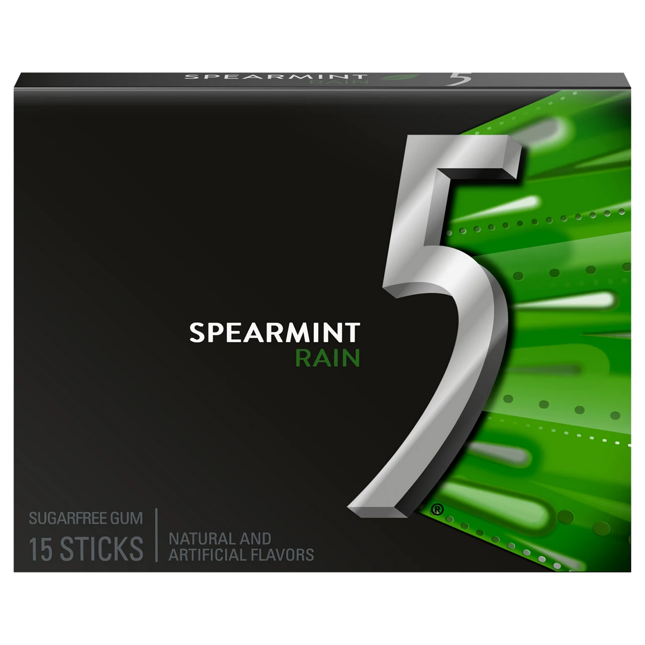 5 Gum Spearmint Rain Sugar Free Chewing Gum Piece Single