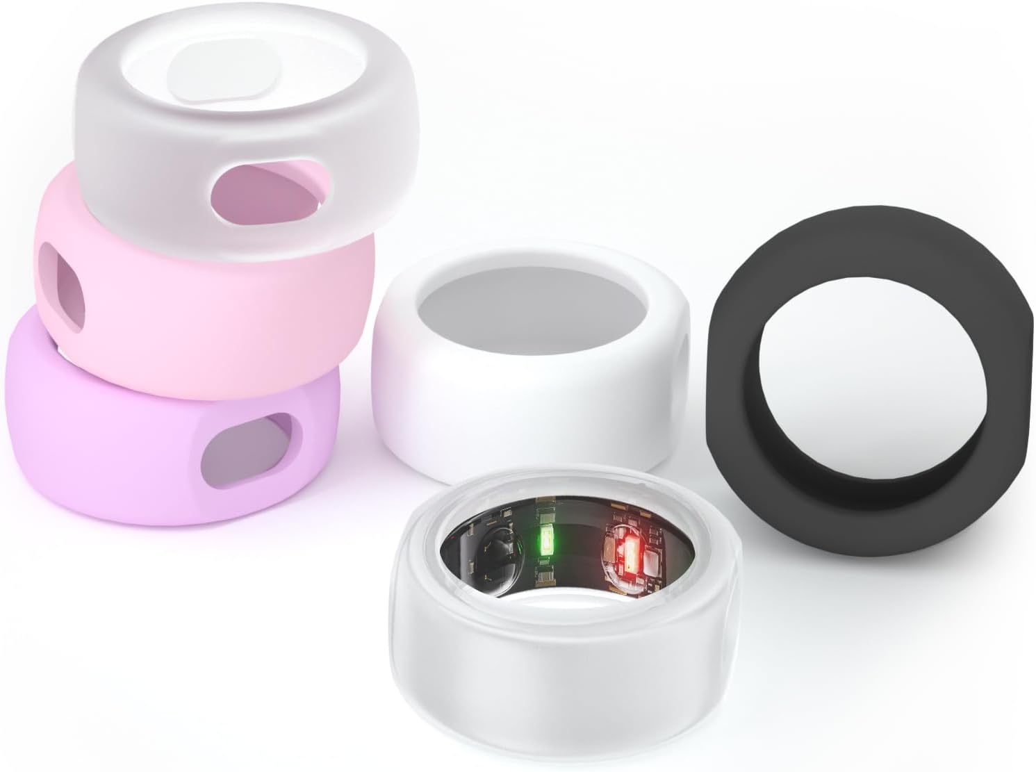 6Pack Ring Protector for Oura Ring Gen 3, Stretchy Silicone Oura Ring Cover Protector for Workout & Daily Life