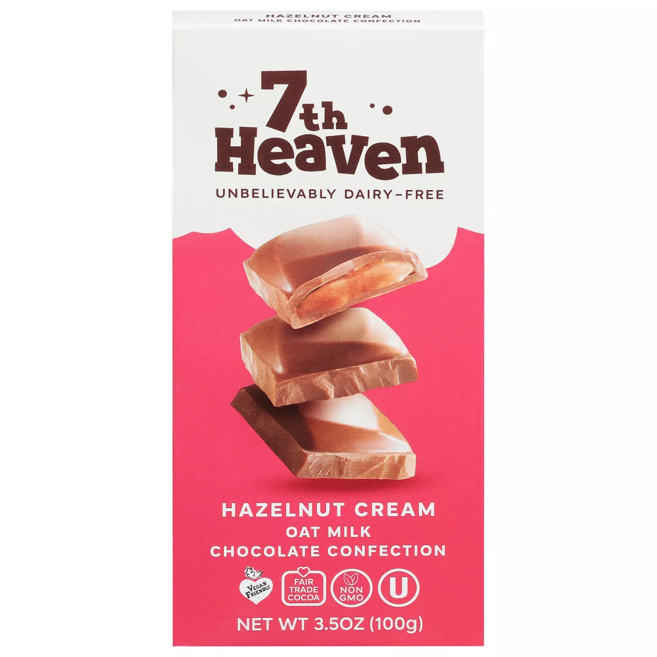 7th Heaven Chocolate Confection, Hazelnut Cream, Oat Milk