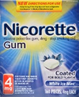 Nicorette 4mg White Ice Mint Gum, 160 pc