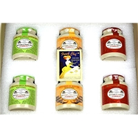 Pommery Mustard 6 Mustard Assortment Meaux Moutarde 250G (Green Peppercorn, Gingerbread,Firemen) In Gift Box