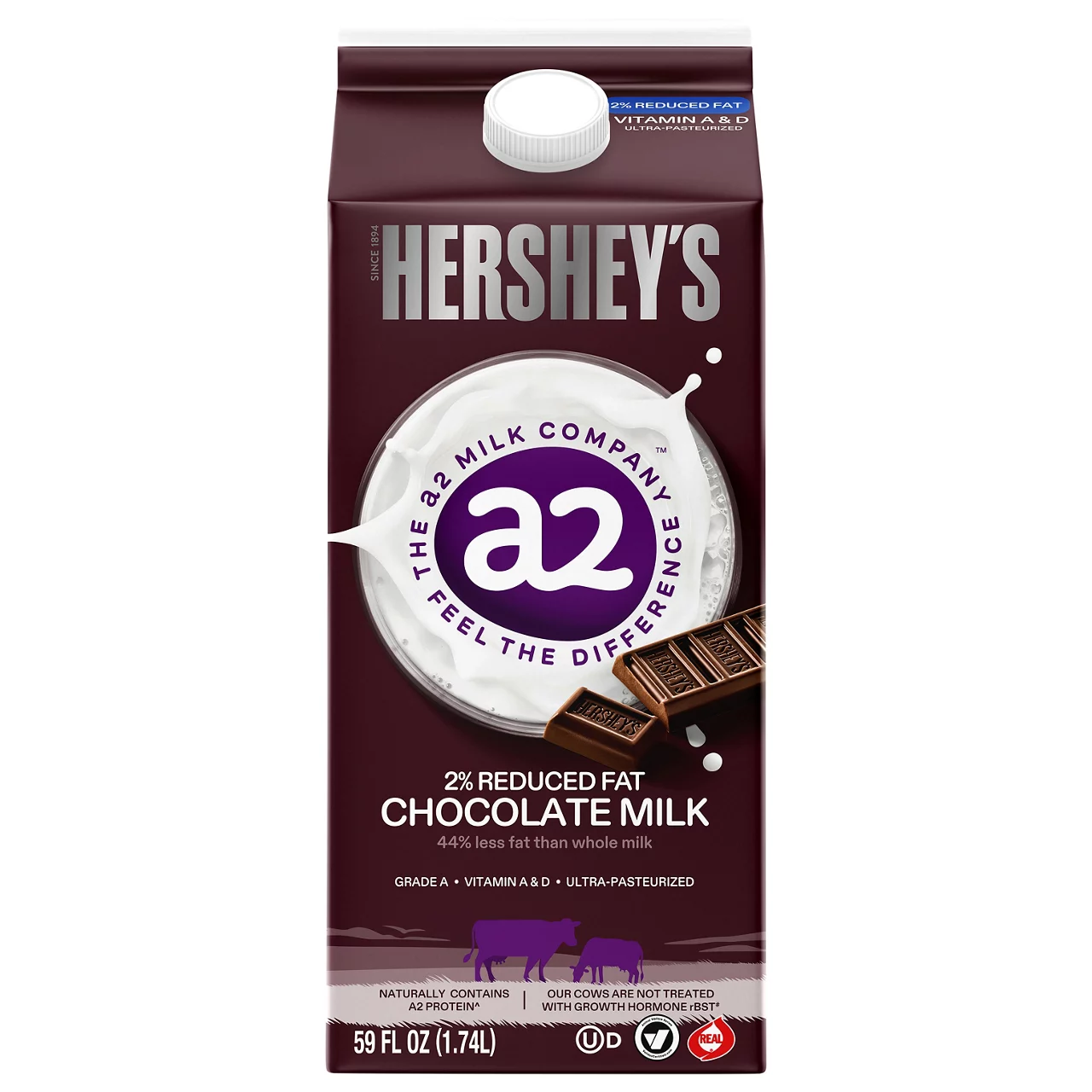 a2 Milk Hershey's Milk, 2% Reduced Fat, Chocolate