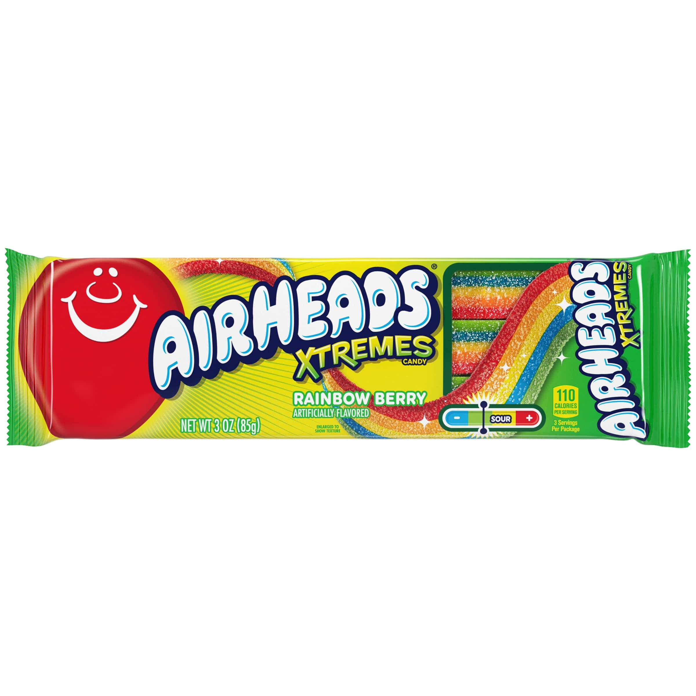Airheads Xtremes Belts Sweetly Sour Candy, Rainbow Berry, Nut Free