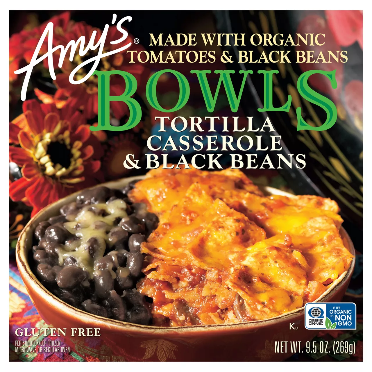 Amy's Gluten Free Frozen Tortilla Casserole & Black Beans Bowls