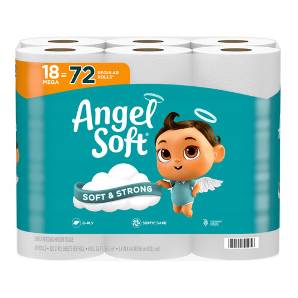 Angel Soft Toilet Paper, 18 Mega Rolls