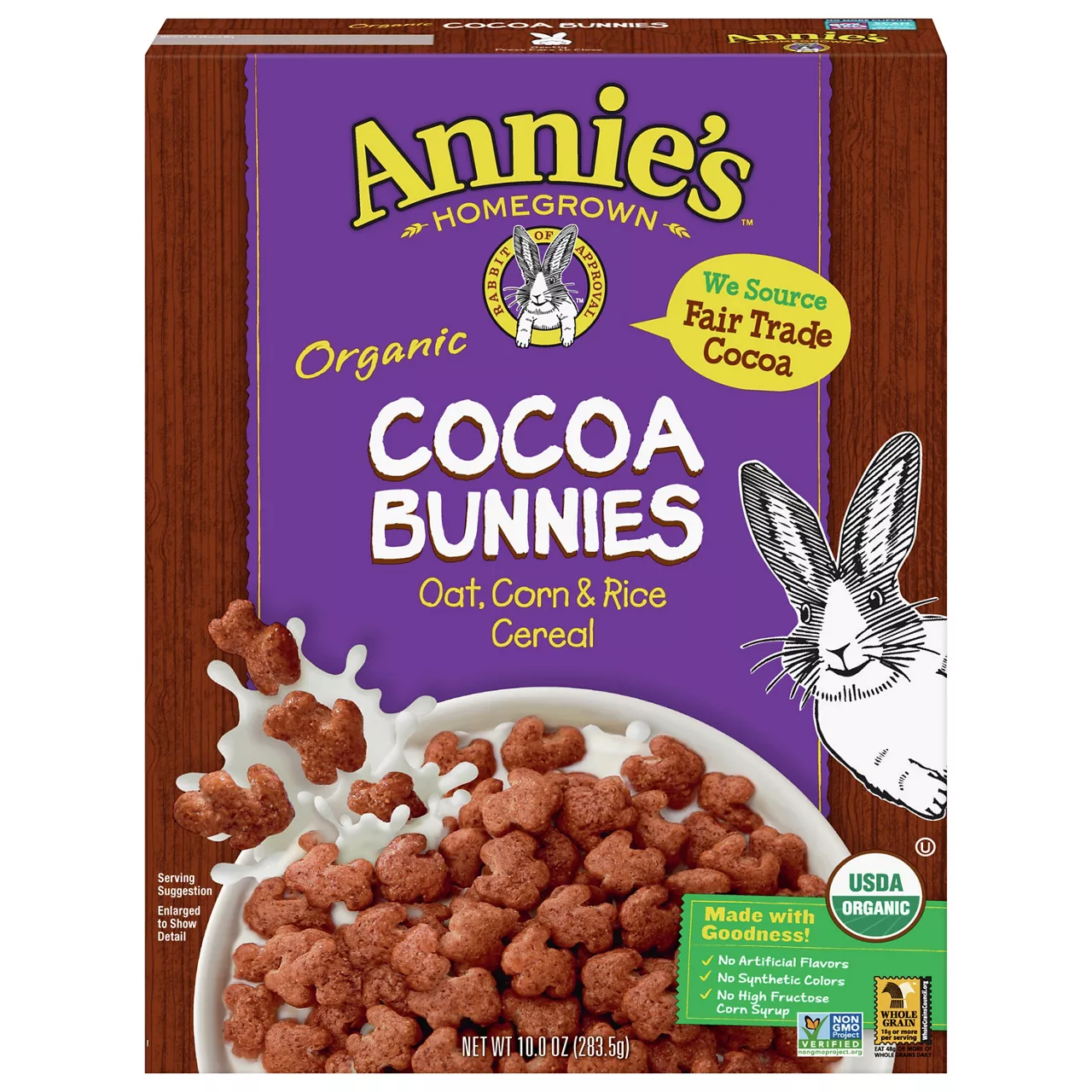 Annie's Organic Cereal, Cocoa Bunnies, Oat, Corn, Rice Cereal