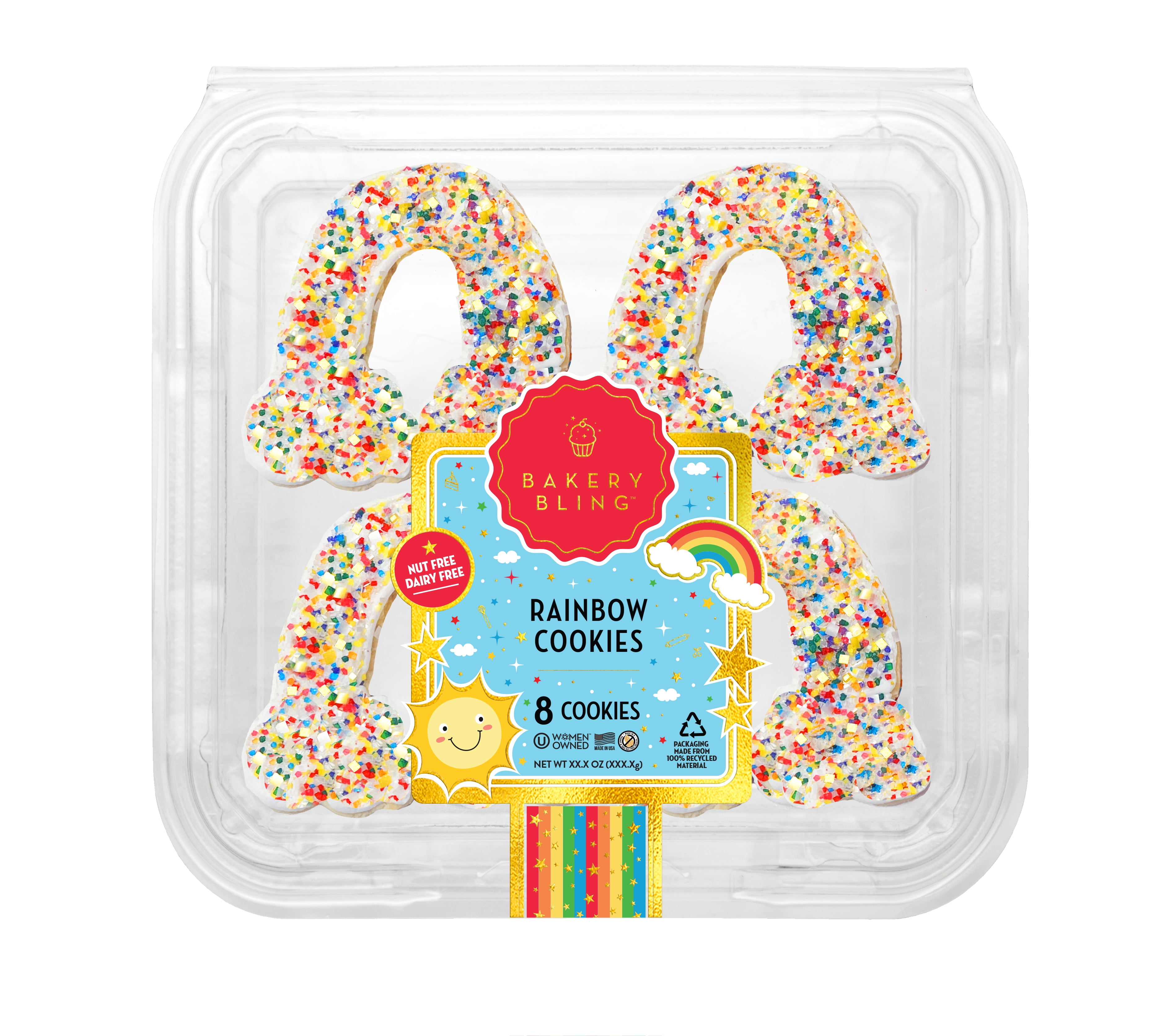 Bakery Bling Rainbow Designer Decorated Cookies