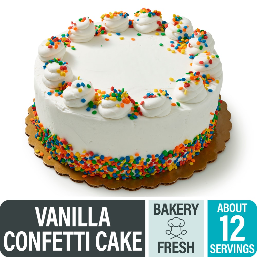 Bakery Fresh Goodness Confetti White Iced Double Layer Cake