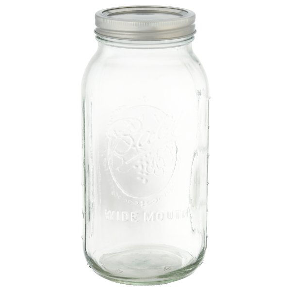 Ball Glass Mason Jar with Lid and Band, Wide Mouth, 64 Ounces