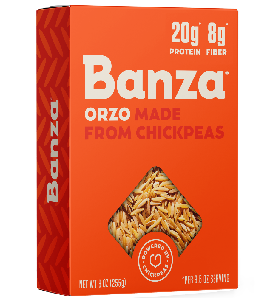 Banza Orzo Pasta from Chickpeas - Gluten Free, High Protein, and Lower Carb Protein Cavatappi Chickpea Pasta
