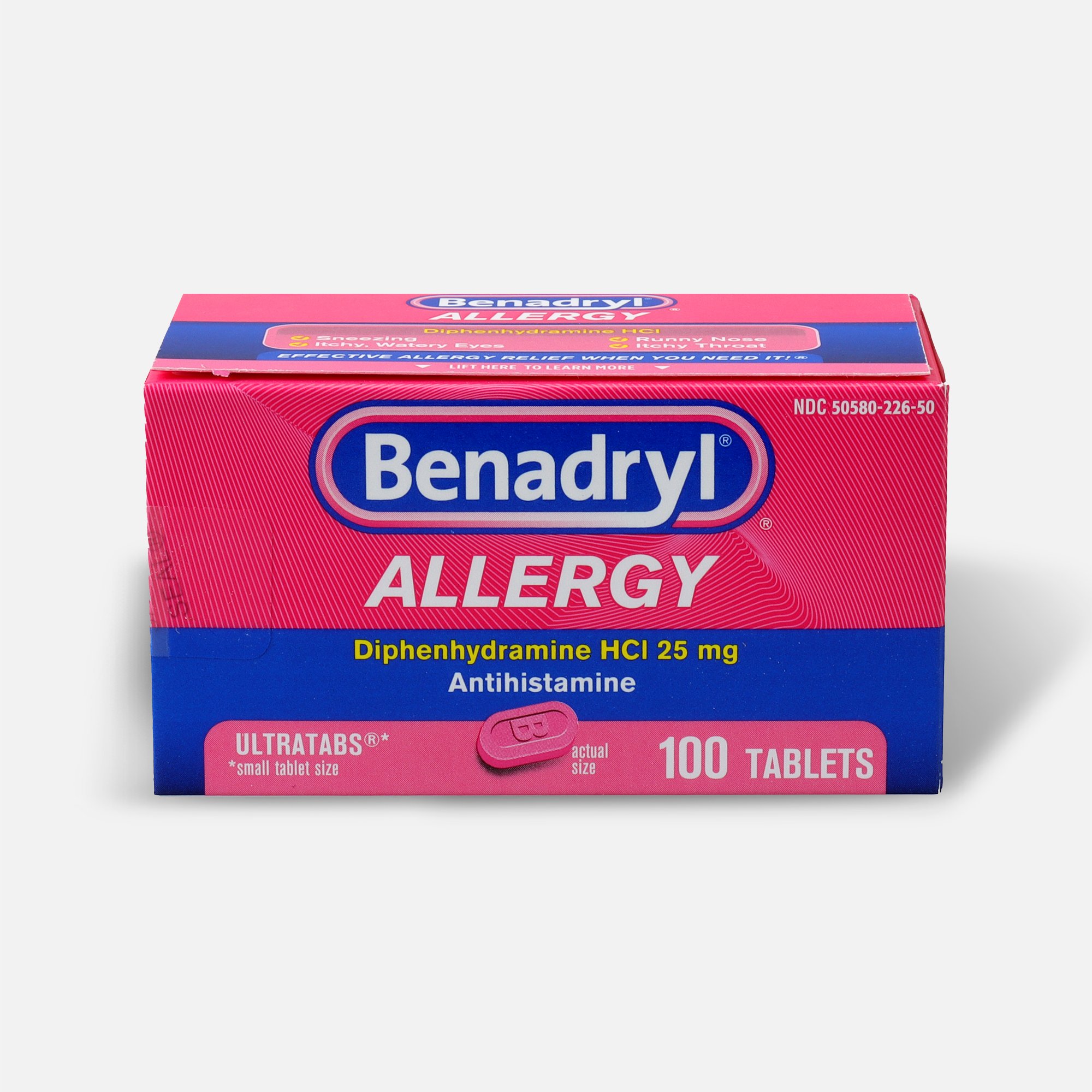 Benadryl Allergy Ultratab Tablets - 100 ct, Pack of 3