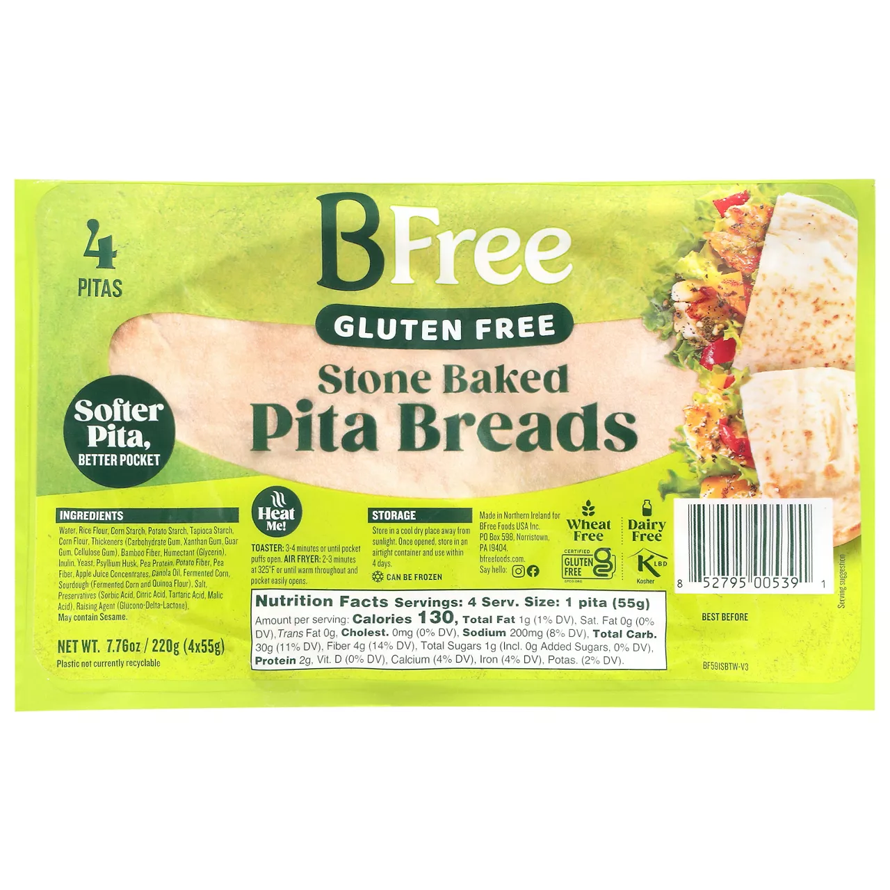 BFree Gluten Free Stone Baked Pita Breads