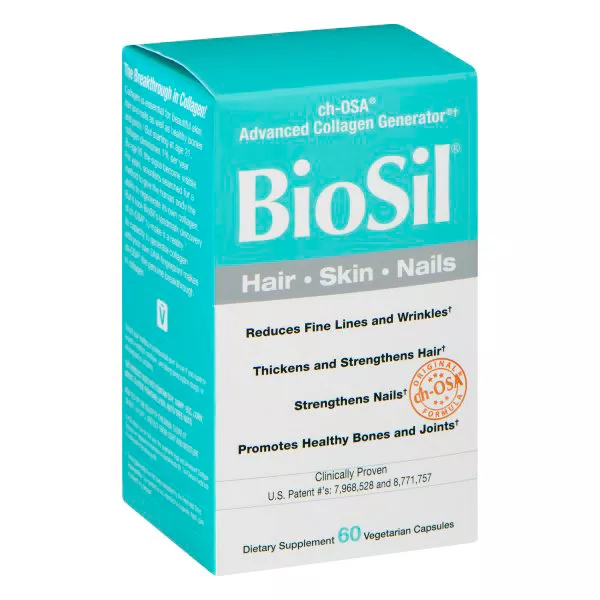 BIOSIL Hair Skin Nails, Vegetarian Capsules