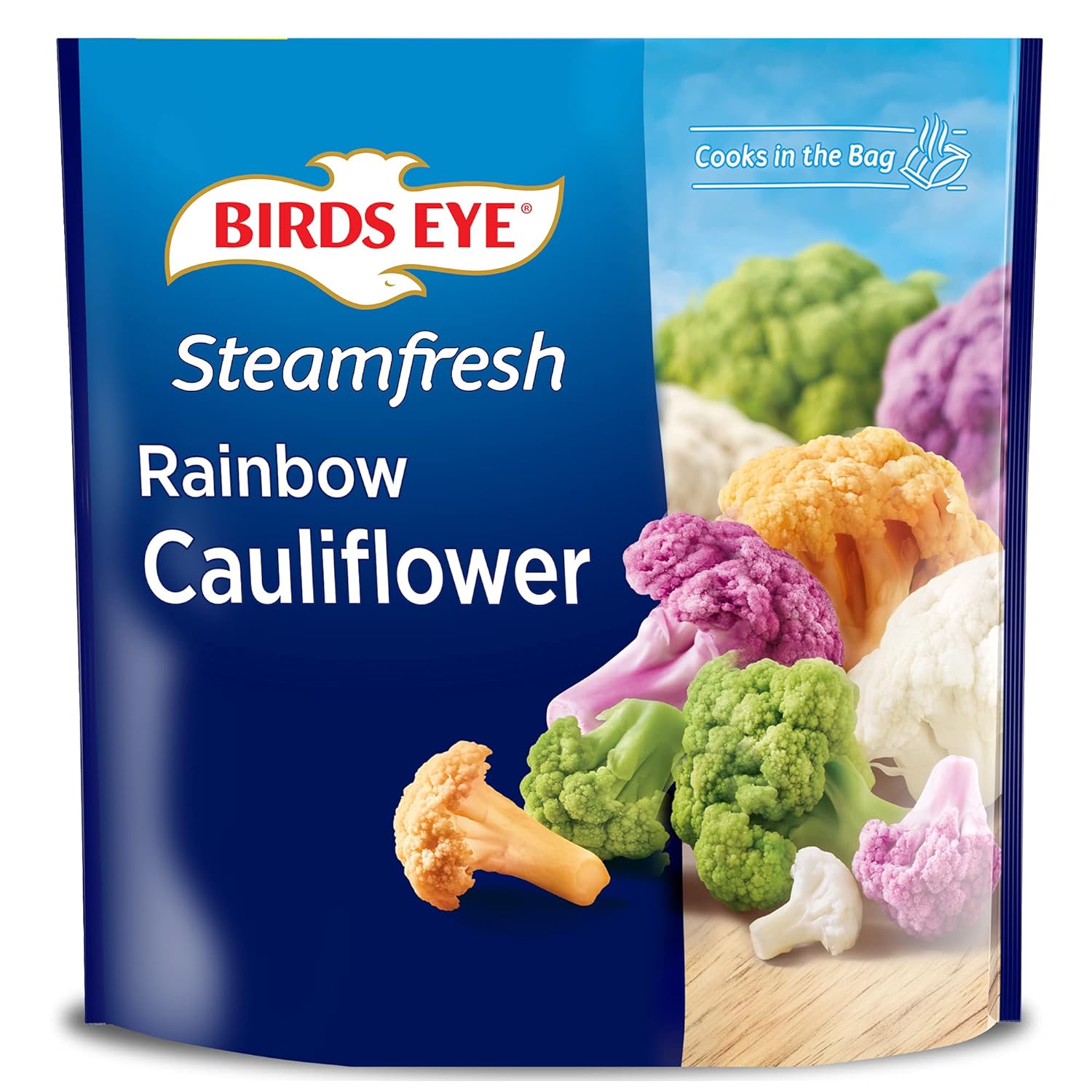 Rainbow Cauliflower White, Orange, Purple, And Green Cauliflower Florets, Rainbow Cauliflower